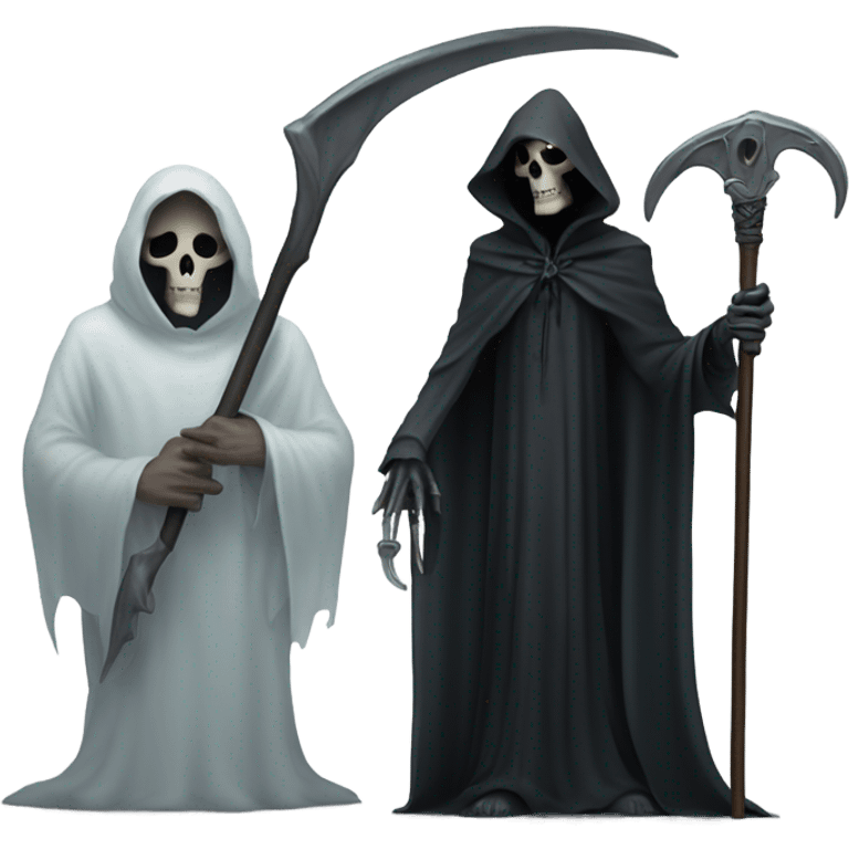 Grim reaper meeting ghost emoji