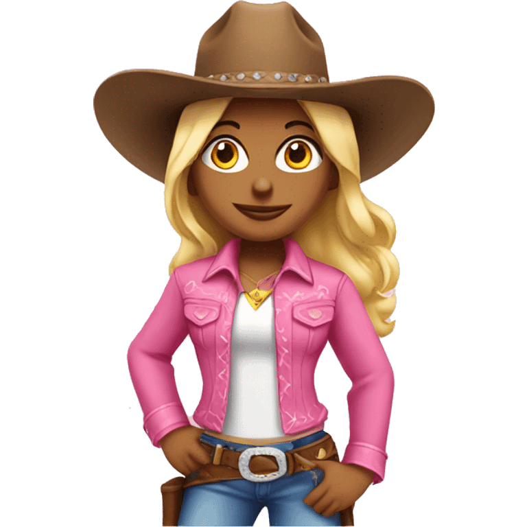 pink cowboy girl emoji