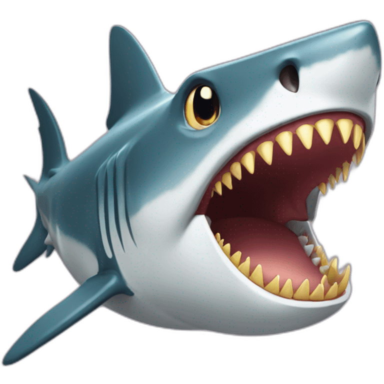 Shark with golden teeth emoji