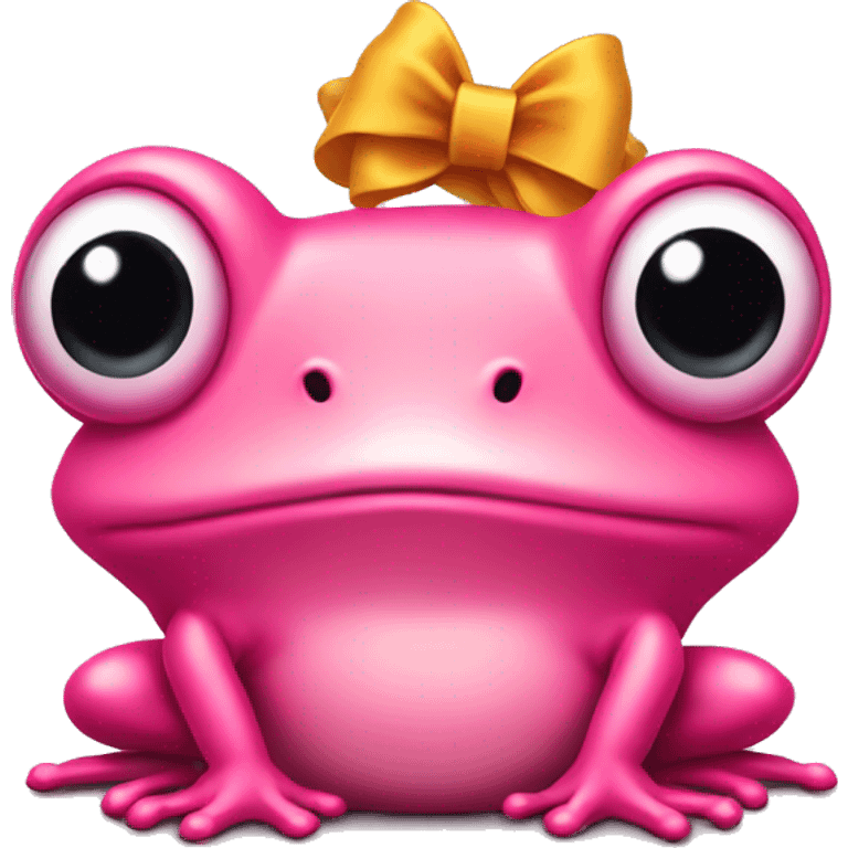 pink frog with bow on its head emoji