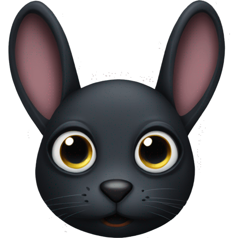 Black rabbit with eye patch emoji