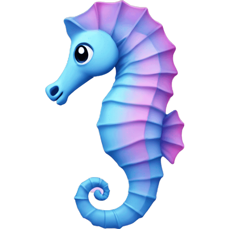 Blue and pink pastel seahorse emoji