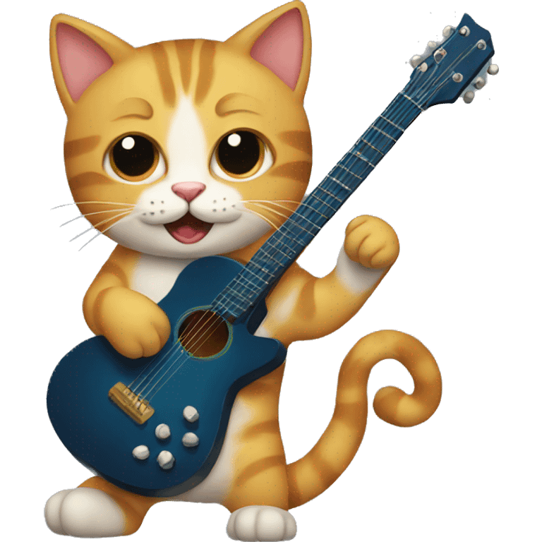 cat playing guitar emoji