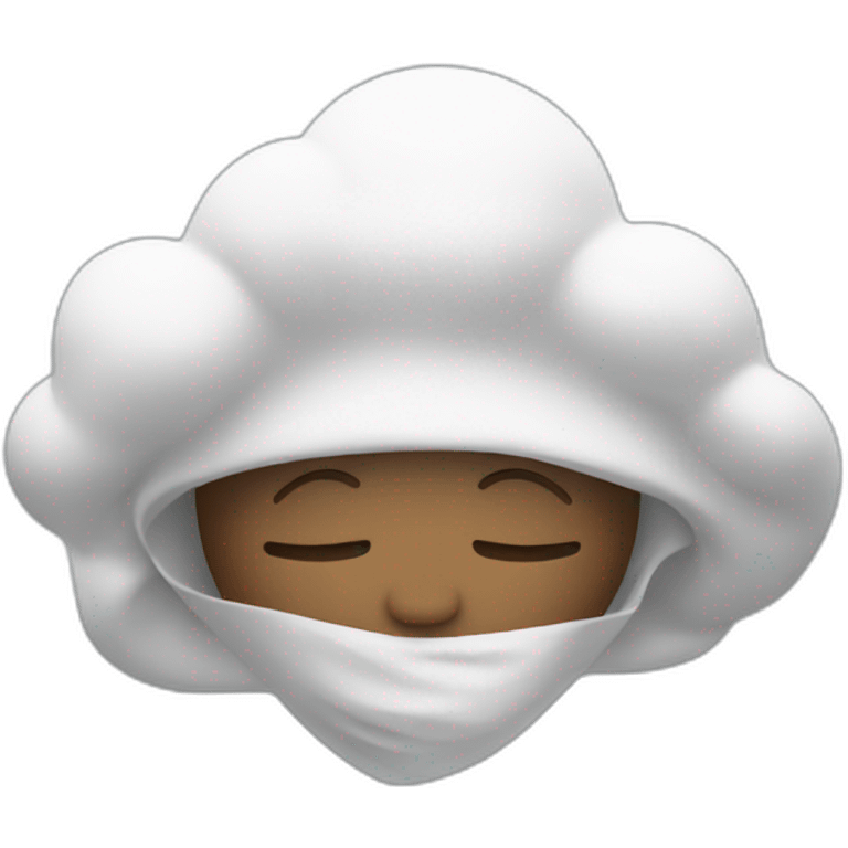 head covered with white cloud emoji