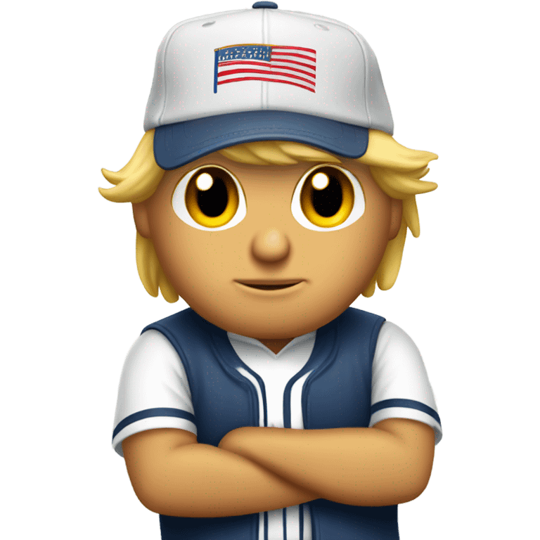 Donald Trump with a Qualis baseball cap on  emoji