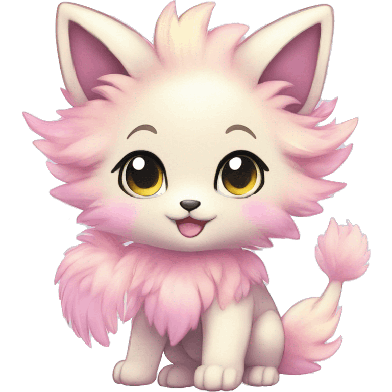 Shiny Sparkly Colorful Pastel Fluffy beautiful fantasy Kawaii Ethereal Anthro Sona Fakemon-animal Full Body emoji