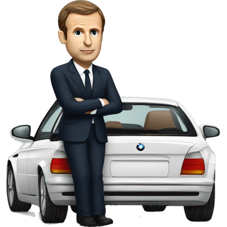 Macron qui roule une BMW emoji