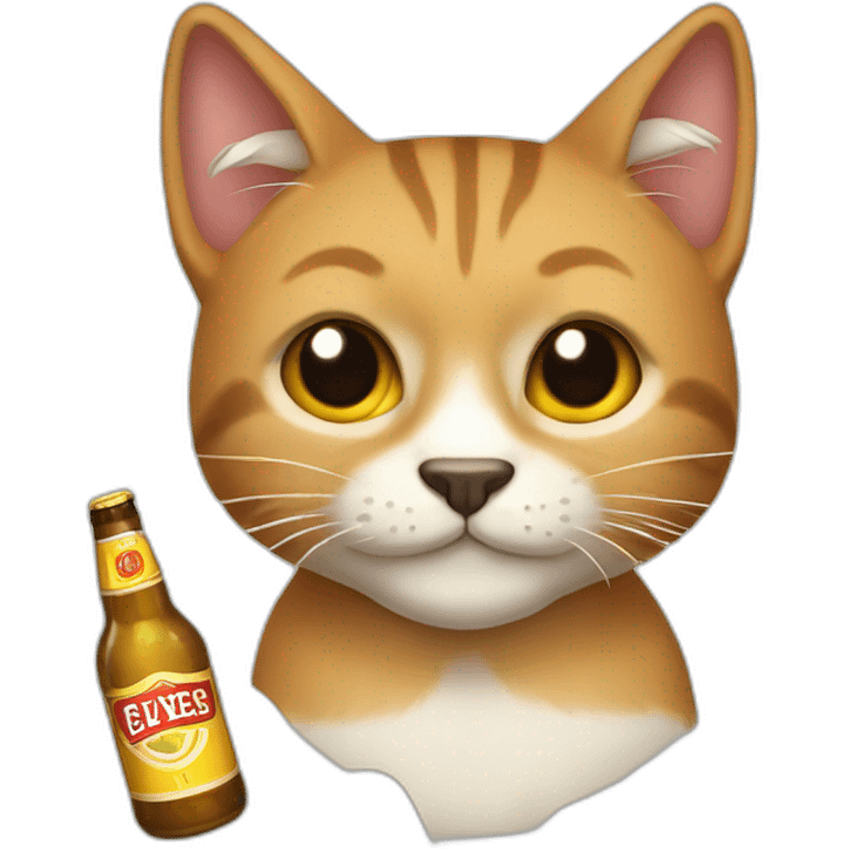 Gato con cerveza emoji