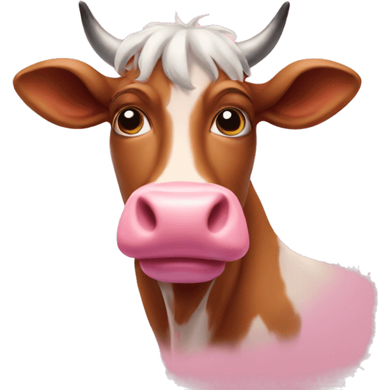 Pink cow emoji