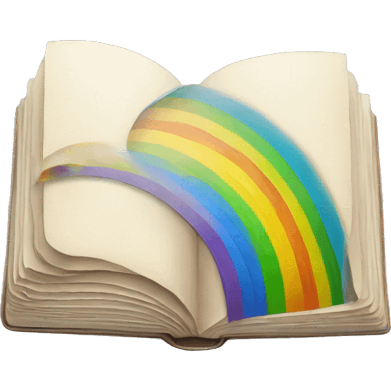 Open book with rainbow emoji