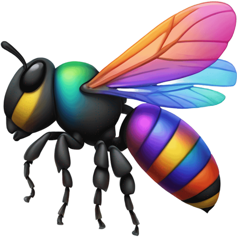 Rainbow bee emoji