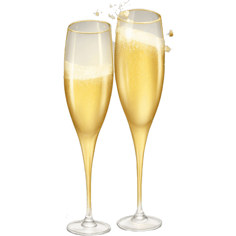 Golden champagne glasses emoji