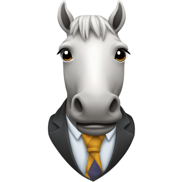 A horse wearing a tie emoji