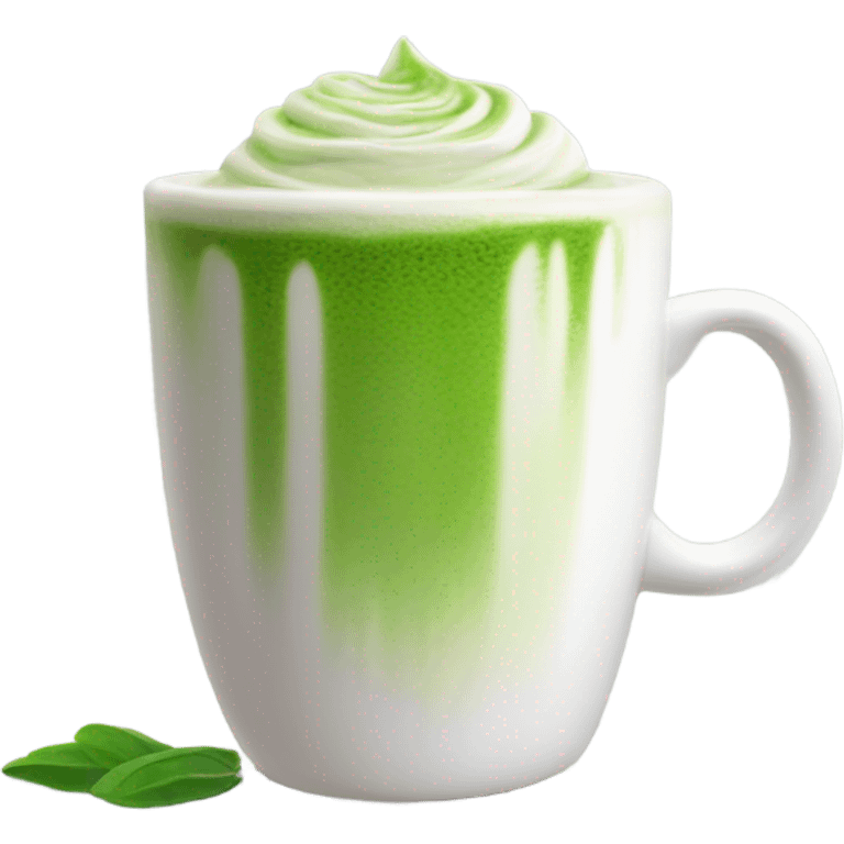 Realistic Matcha latte in white mug emoji