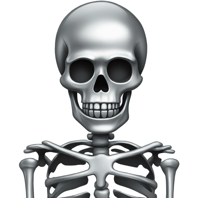 Skeleton made out of chrome emoji