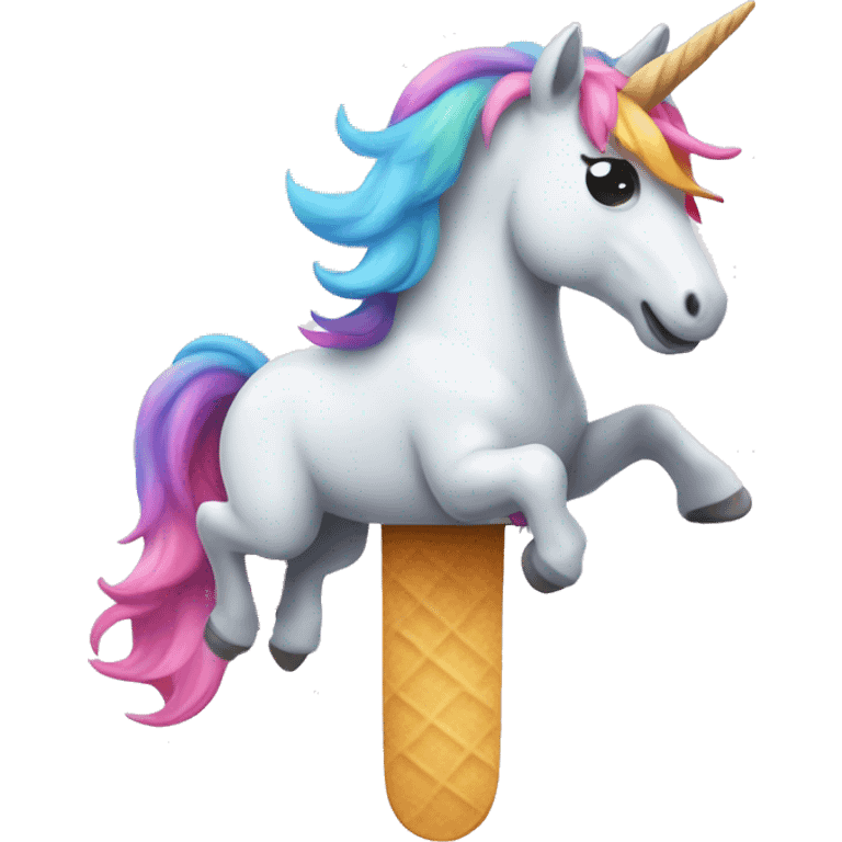 Popsicle riding unicorn emoji