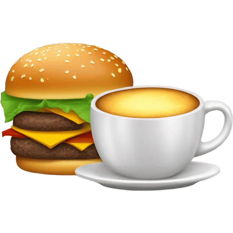 hamburger with coffee emoji