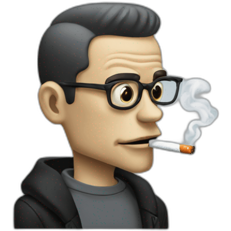 Mr robot smoking a cigarette emoji