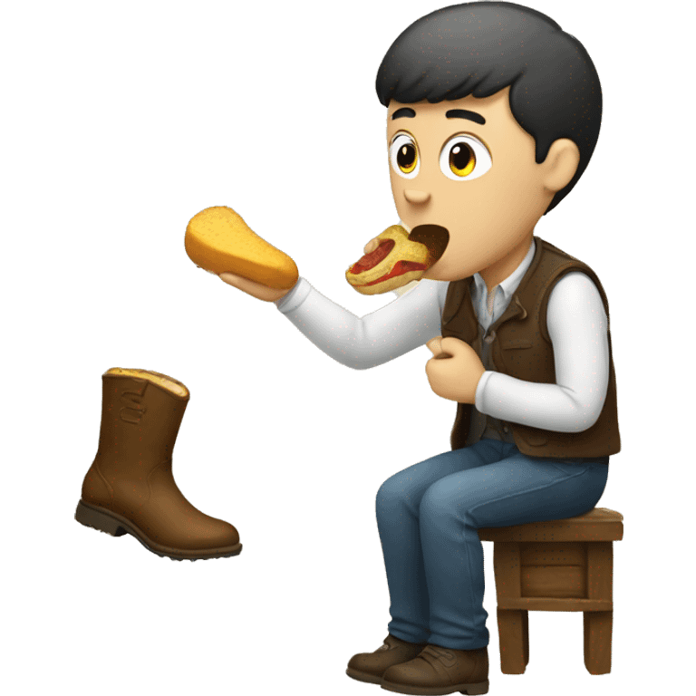 Man eating a boot emoji