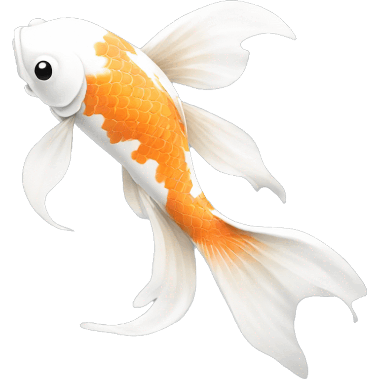  pure white koi fish with long flowing fins emoji