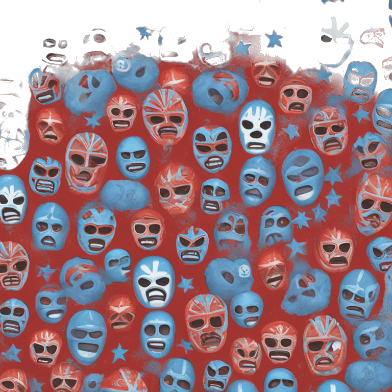 Red and powder blue lucha libre  emoji