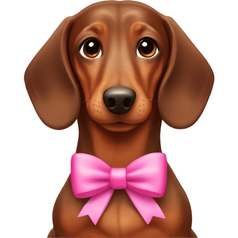 Brown dachshund with pink bows  emoji