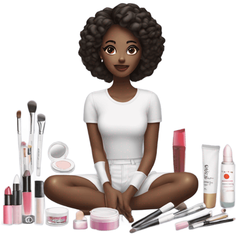 White Makeup kit and a girl emoji