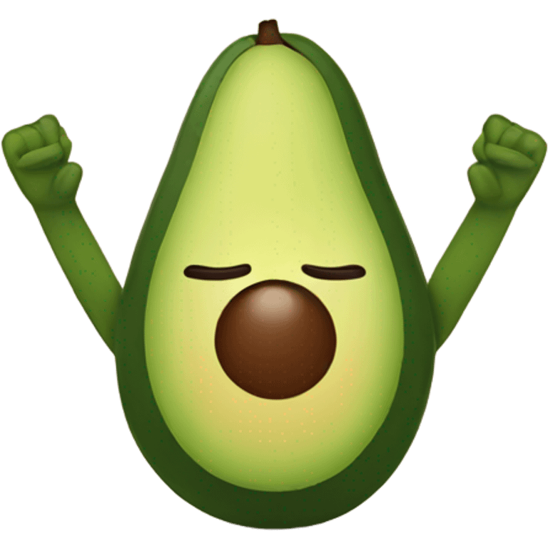 avocado with hands up emoji