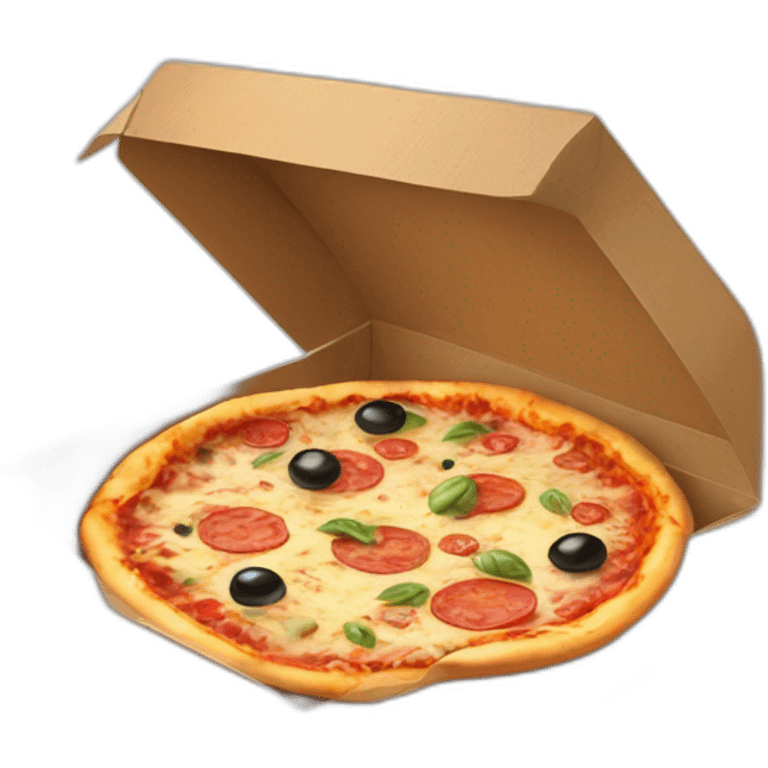 Italian pizza in pizza box emoji