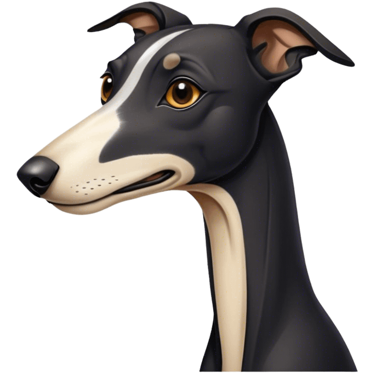 Black galgo with weite snoot emoji