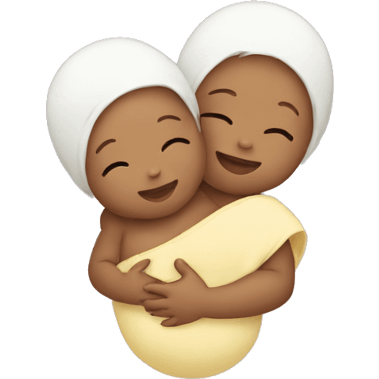 baby carrying another baby emoji