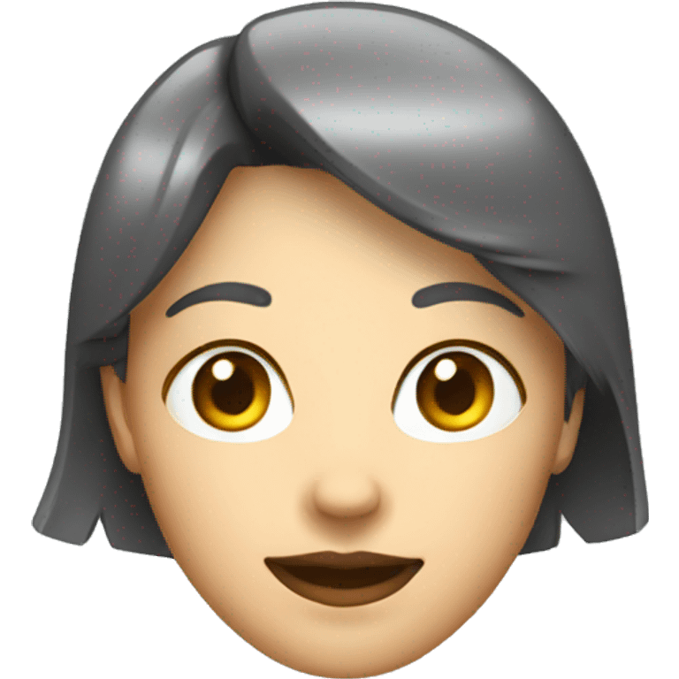 head hologram of a cartoon woman emoji