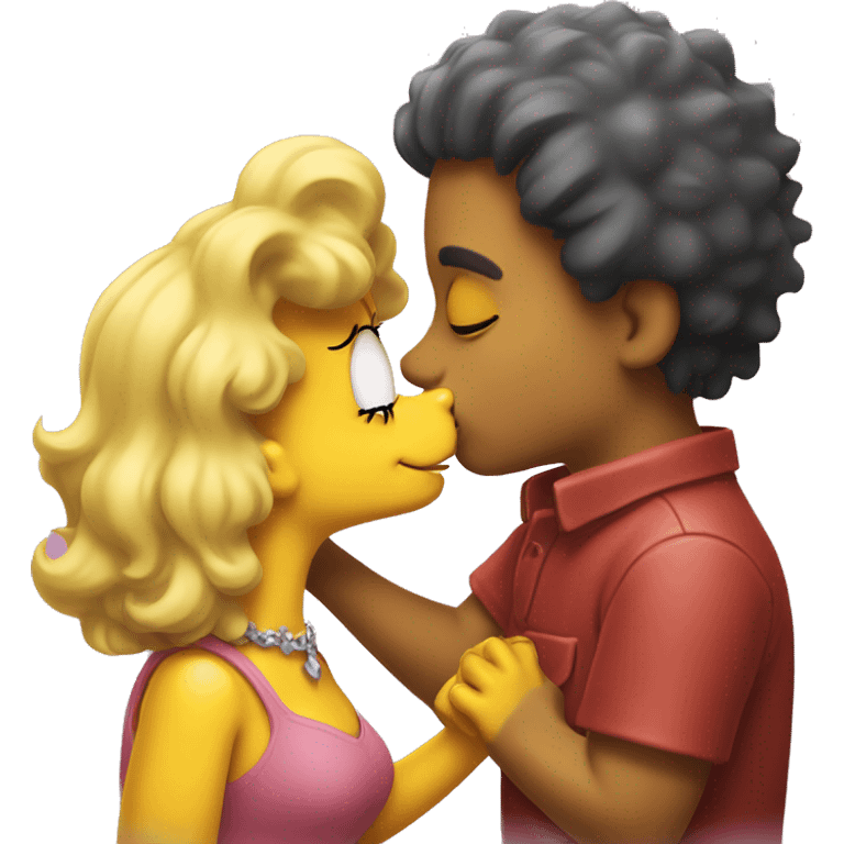 Lisa Simpson kissing a dog emoji