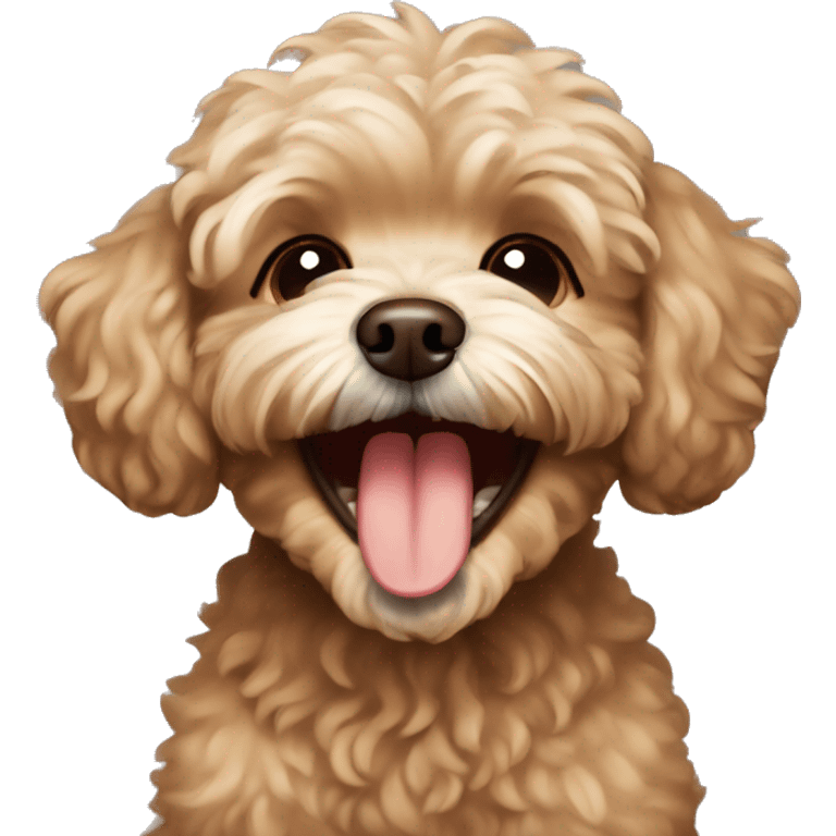 brown maltipoo laughing emoji