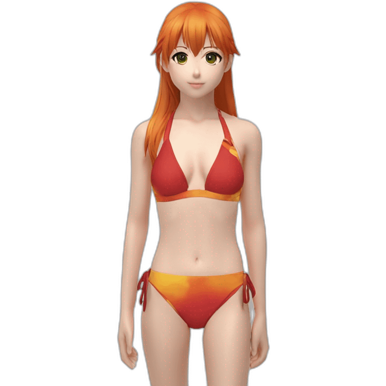 asuka langley soryu kid enfant jeune soft fit caucasienne femme bikini emoji