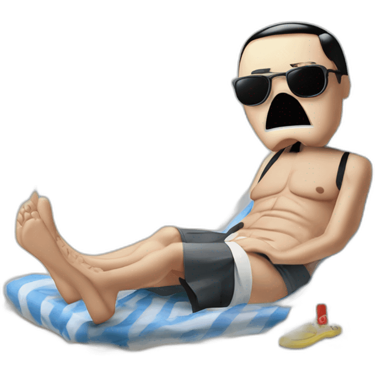 Adolf Hitler soiled underwear on holiday with the grim reaper sunny beach emoji