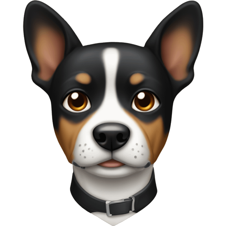 black and tan dog with pointy ears white collar emoji