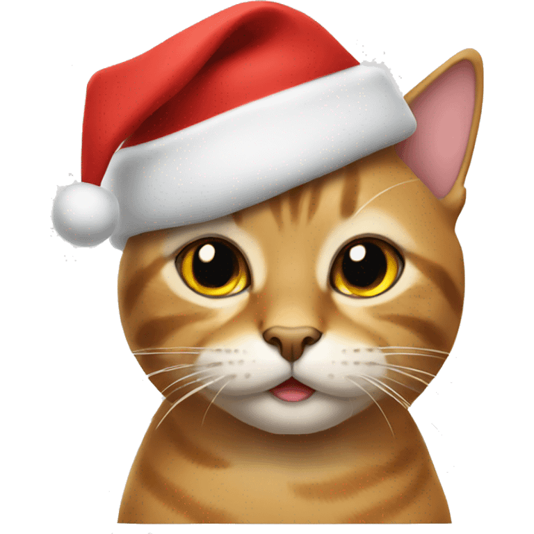 Cat wearing a christmas hat emoji