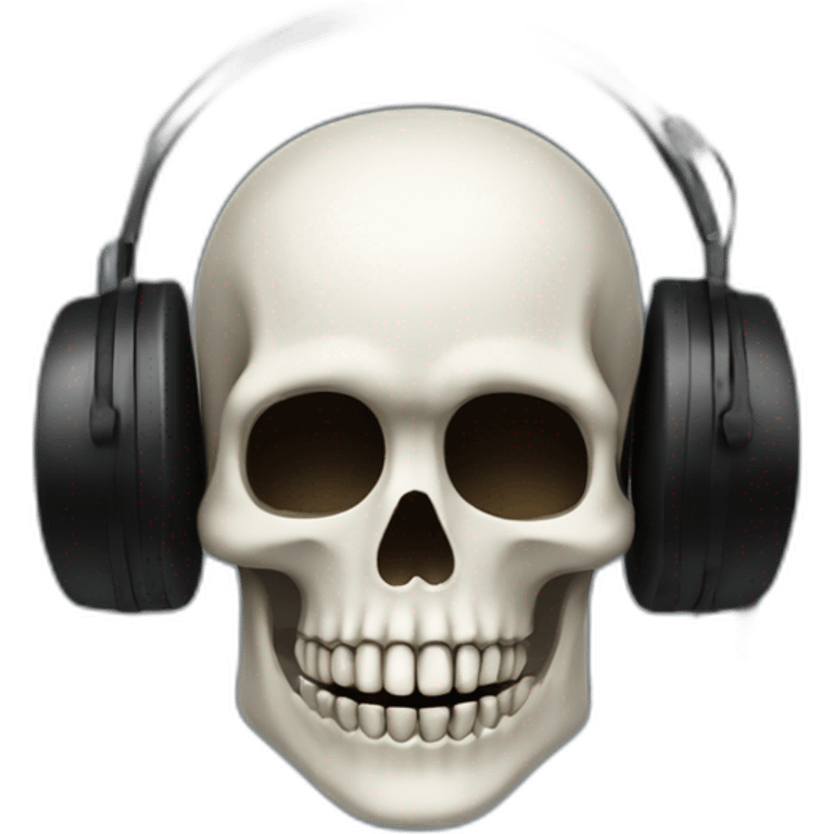 Skeleton mask with a long black mask underneath it and headset with a microphone emoji