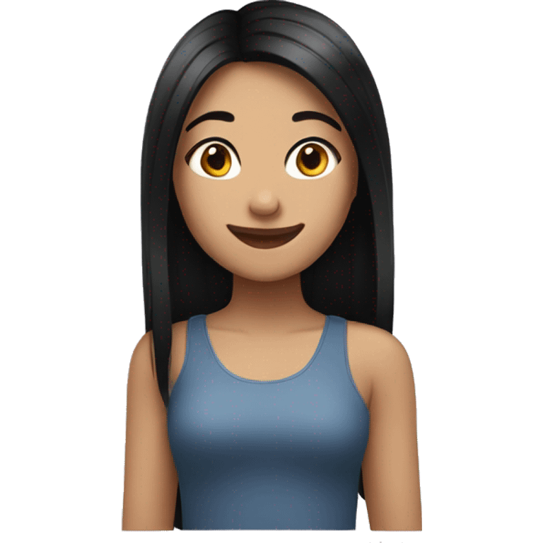 smiling girl with black hair emoji