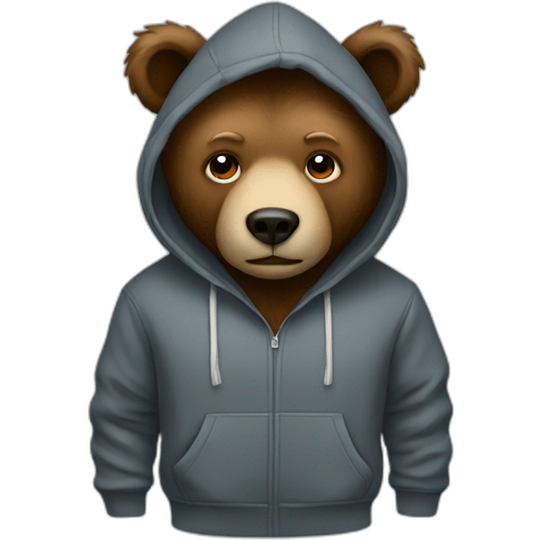 Bear wearing a hoodies emoji