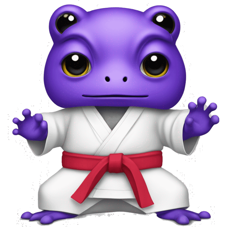 Purple frog in a karate gee emoji