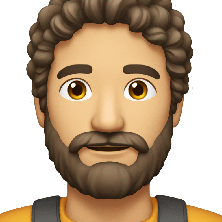 Hombre moreno achinaro pelo para el lado con barba  emoji