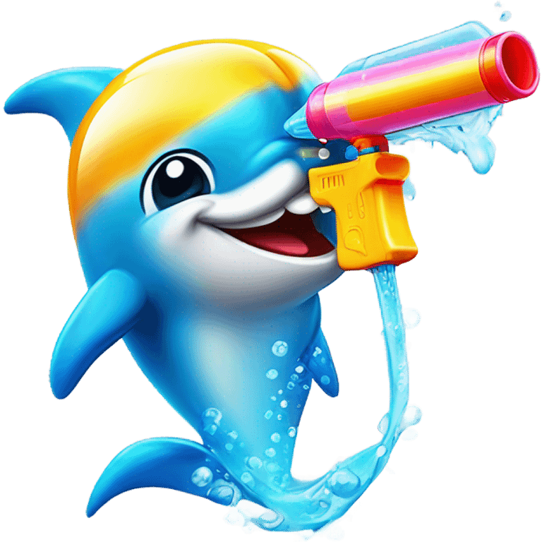 Dolphin with water gun emoji