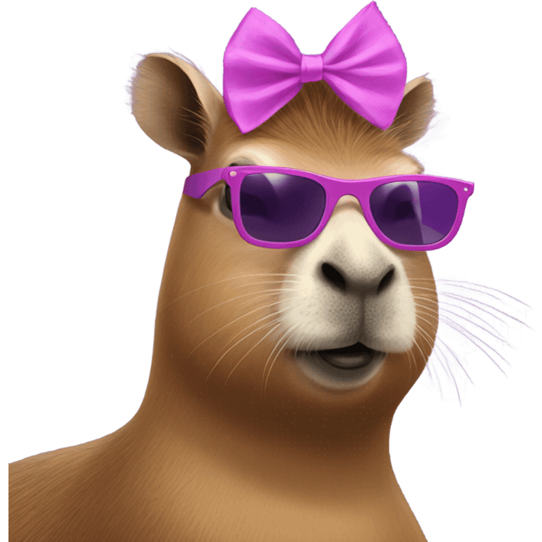 capybara with purple tutu and pink sunglasses  emoji