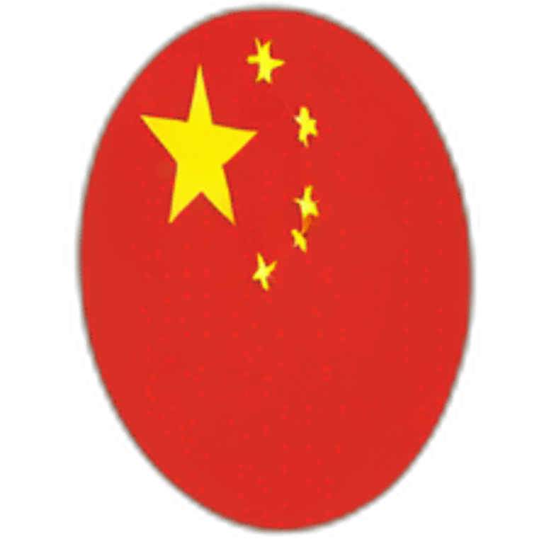 a big sized box with a mark of flag of china, 30 degree rotated to the left emoji