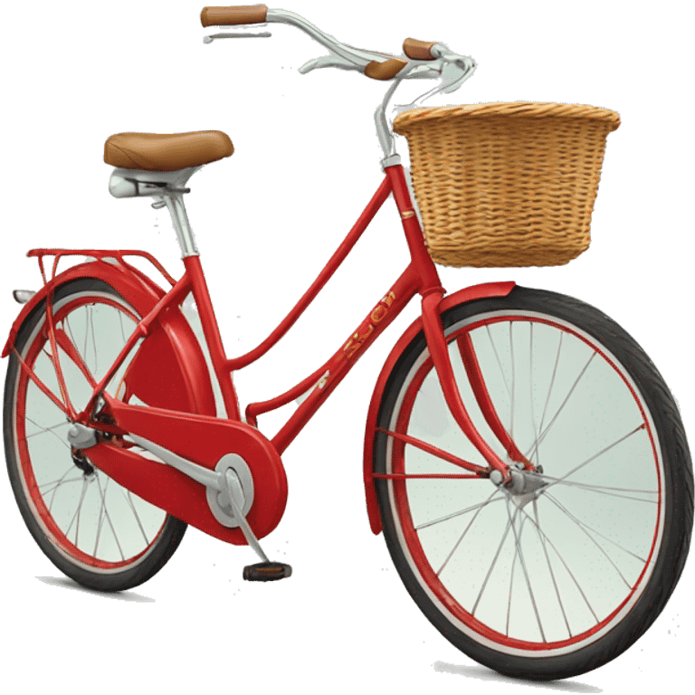 peugeot vintage red bike with basket  emoji