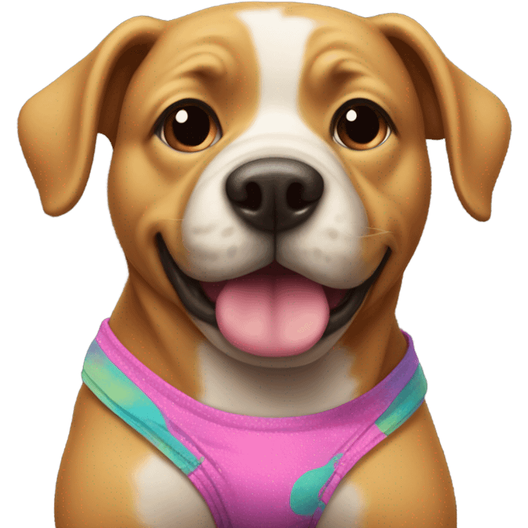 Dog wearing bikini emoji