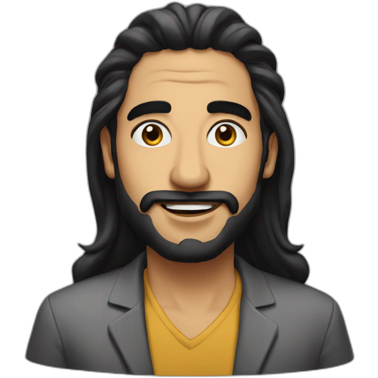 Arabic standup comedian with micro long black hair  emoji