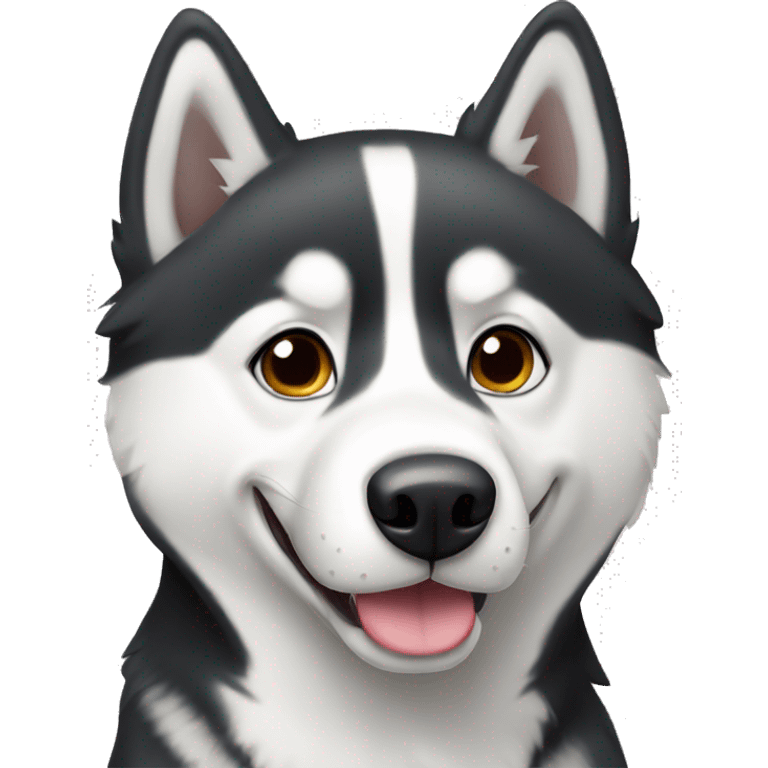 Siberian husky black and white  emoji